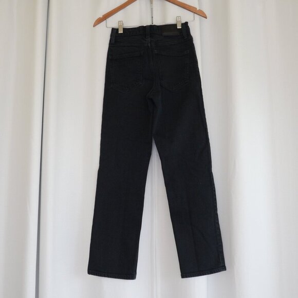 Aritzia Denim Forum The Arlo Hi-rise Straight Black Jeans Sz 24 - Picture 3 of 9
